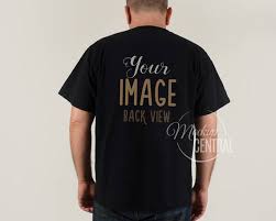 Download Blank Man S Black T Shirt Apparel Mockup Back View Etsy