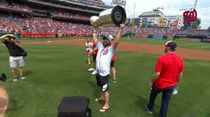 Alexander mikhailovich ovechkin is a russian professional ice hockey left winger and captain of the washington capitals of the national hock. Alex Ovechkin And The Washington Capitals Celebrated Their Stanley Cup With The Nationals Mlb Com
