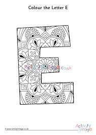 I'm particularly proud of this set, because after spending nearly 9 years creating coloring pages for this site, this is the very first one that was drawn by my own daughter! Letter E Mandala Colouring Page
