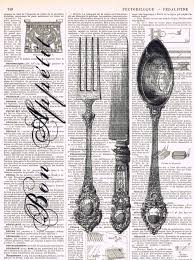 Cutlery Dessin Vintage Cartes Vintage Et Imprimable