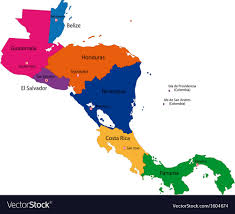 Central America map Royalty Free Vector Image - VectorStock