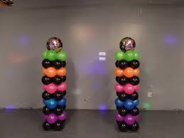 Black 90s Theme Party Decorations 80 S Theme Balloon Columns Using Black And Neon Balloons Please Visit My Youtube Channel Subscribe Thank 80s Theme Party Theme Party Decorations Disco Theme