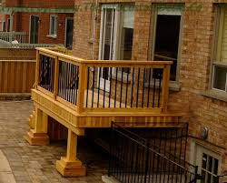 gallery of a small cedar deck with wrought iron railings in toronto backyard deck ideas on a budget small deck designs small backyard decks