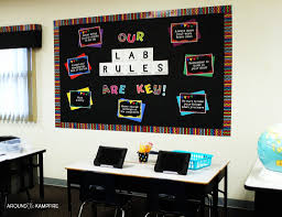 I also love to find awesome posters or displayable projects that give the classroom a bright and cheerful vibe. Spruce Up Your Computer Lab With Chalkboard Decor Around The Kampfire