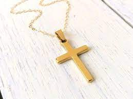 Baby Big Cross Necklace Gold Fill Cross Baby Infant Girl Etsy Gold Cross Necklace Cross Necklace Gold Cross And Chain