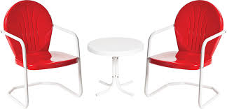2 Bellaire Chairs 1 White Side Table Bellaire Skylark White Side Tables Metal Chairs Chair