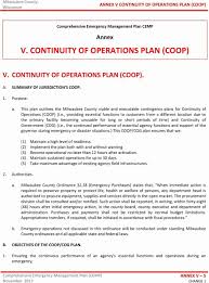 Continuity Of Operations Plan Template Beautiful Prehensive Emergency Management Plan Cemp Annex In 2020 How To Plan Business Plan Template Free Business Plan Template