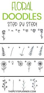 11 Simple Step By Step Floral Doodles Floral Doodle Doodle Art For Beginners Doodle Art Flowers
