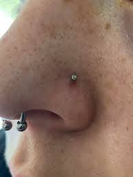 Question Does This Look Normal For A Two Day Old Nostril Piercing I Got It Pierced On Friday Ignore My Blackheads Lmaooo Piercing