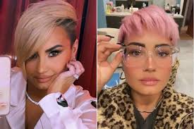 Demi lovato debuted her new shorter locks late last year and says she feels so free with her new hair. Demi Lovato Debuts Pastel Pixie Haircut People Com