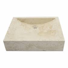 Carrara white marble 17 inch circul. Cream Marble Washbasin Rectangular 50x40x12cm Indomarmer