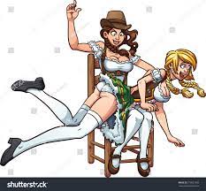 One Oktoberfest Pin Girl Spanking Another Stock Vector (Royalty Free)  219827839 | Shutterstock