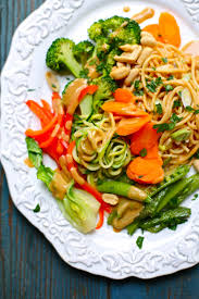 Veggie Noodle Salad With Peanut Sauce Recipe Studio Delicious Recipe Veggie Noodles Veggies Peanut Sauce