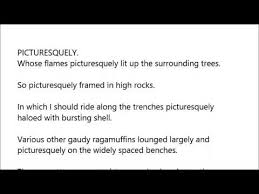 From french pittoresque (but also influenced by picture), from italian pittoresco, from pittore painter, from latin pictor. Picturesquely In A Sentence With Pronunciation Youtube