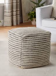 Le Pouf Rayures Duveteuses Simons Maison Poufs En Exclusivite Web Simons Pouf Ottoman Decor Decor