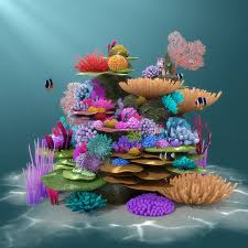 Coral Reef 3d Model Coral Reef Art Coral Reef Sea Crafts