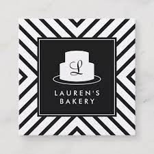 Cake Monogram Logo With Mod Stripe Pattern Bakery Square Business Card Zazzle Com Square Business Card Monogram Logo Square Logo