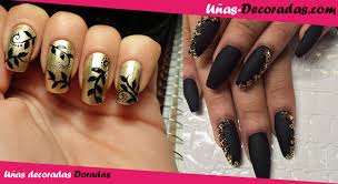 Pero siempre acompañado de una buena iluminación. Decoracion De Unas En Color Negro Y Dorado Unas Decoradas