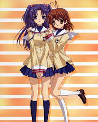 Kotomi and Nagisa in uniform : r/Clannad
