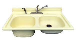 antique stamped steel yellow enameled