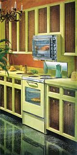 Appliances, cookware, kitchen cabinets, and countertops were popular in bright green, avocado green, harvest gold, and chocolate brown. 18 Cute Cheap Kitchen Cabinet Facelift Ideas From The 60s 70s Click Americana