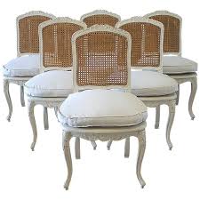 Set Of 6 French Country Louis Xv Style Cane Back Dining Chairs Side Chairs Dining Dining Chairs Painted Dining Chairs