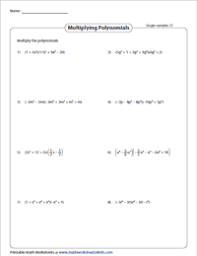 Check our hundreds of age appropriate math worksheets for learning number recognition and formation, counting, number order and. Multiplying Polynomials Worksheets