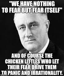 We have nothing to fear but fear itself. Franklin D Roosevelt Imgflip