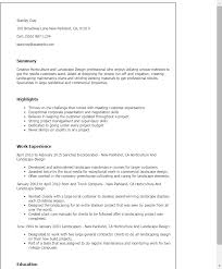 Check spelling or type a new query. Horticulture Landscape Design Templates Myperfectresume