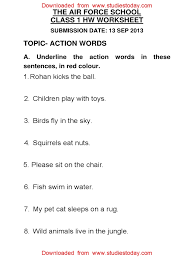 Jul 10, 2019 · cbse class 1 hindi worksheets pdf. Cbse Class 1 English Worksheets 50 Action Words Pdf