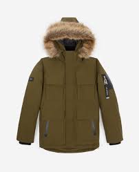 The Kooples France Parka Courte Kaki A Capuche Amovible The Kooples Pantalons En Velours Cotele Parka Saharienne