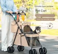 Twin Pet Stroller Coches De Mascotas Premium Luxury Customized Pet Dog  Stroller with Foldable Design and Storage Basket