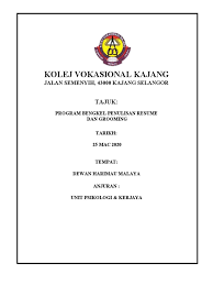 Berikut dikongsikan panduan langkah demi langkah bagaimana untuk memohon kemasukan ke kv secara online serta syarat kemasukan terkini. Kertas Kerja Program Aspirasi Kerjaya 2020