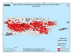 Map of puerto rico, showing geographical features of puerto rico. Landslide Map Puerto Rico