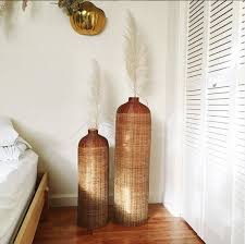 Tall Wicker Floor Vase Bohemian Bedroom Decor Bohemian Bedroom Decor Floor Vase Large Floor Vase