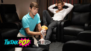 Twink Pop - Pax Perry Watches Joey Mills Riding His Sex Machine After  Cleaning The Mess In His House