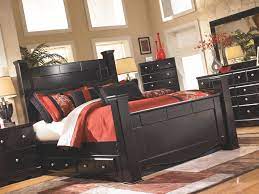 Shay King Poster Bed With 2 Storage Drawers Ashley Furniture Homestore In 2021 Furniture Ashley Bedroom Furniture Sets Black Bedroom Furniture