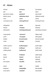 Afrikaans Vocabulary Kitchen Vocabulary Albanian Language How To Memorize Things