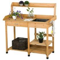 When you buy a angeles home garden potting bench workstation table with sliding tabletop sink shelves online from wayfair, we make it as easy as possible for you to find out when your product will be delivered. Potting Benches Tables Wayfair