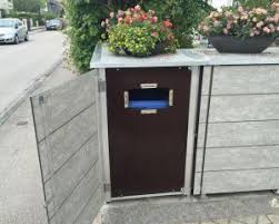 Mulltonnenbox Mullbox Aus Metall Oder Edelstahl Garten Q Gmbh Mulltonnenbox Mulltonnenhaus Box