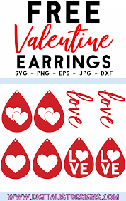 Download Free Valentine Earrings Svg Bundle Digitalistdesigns