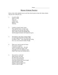 Poetry Rhyme Scheme Practice By Teachertextstoyou Tpt