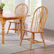 Xrhom dining chairs set of 2 linen fabric upholstered farmhouse dining room chairs french bedroom kitchen chairs with ladder backrest carving solid wood leg dining chair, beige. Keyhole Dining Chair Light Oak Set Of 2 Sunset Trading