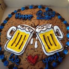 Happy Birthday Cookie Cake Ideas Cookie Cakes Birthday Trent S 21st Birthday Cookie Cake Cookie Cake Birthday 21st Birthday Cakes Super Cookies