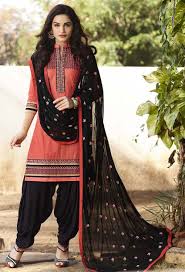 Black And Pink Patiala Suit Rose Pink And Black Cotton Embroidered Patiala Suit Nikvik Usa Designer Australia Canada Freeshipping Dress Patiala Dress Fashion Dress Materials