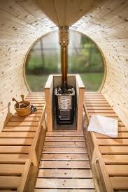 Sauna Tonneau En Epicea De Scandinavie Vitrage Integral Couv Shingle L 250 Cm Diam 190 Cm Poele Bois Terragallia Poele A Bois Sauna Exterieur Sauna