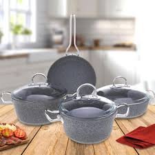 Bio granit black döküm 7 parça tencere seti. Karaca Silver Stone Granit Metal Kulplu 7 Parca Tencere Seti Alkapida Com