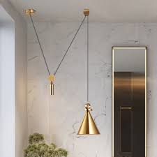 Only 1 available and it's in 1 person's cart. Modern Style 1 Light Free To Lift Pulley Pendant For Bar Kitchen Island Lighting Pendants