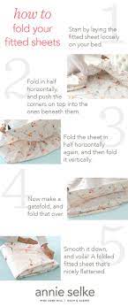 How To Fold A Fitted Sheet The Secret To Saving Space In Your Linen Closet Is A Perfectly Folded Fitted Sheet Folding Fitted Sheets Linen Closet Fitted Sheet