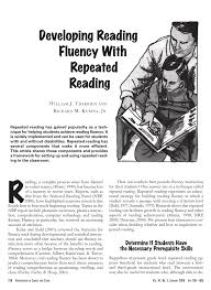 Pdf Developing Reading Fluency With Repeated Reading